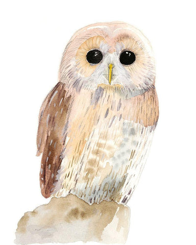 Hoo Dis IV White Modern Wood Framed Art Print with Double Matting by Ludwig, Alicia