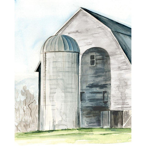 Weathered Barn I White Modern Wood Framed Art Print by Parker, Jennifer Paxton