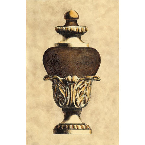 Vintage Urn I Black Modern Wood Framed Art Print by Vision Studio