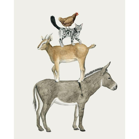 Farmland Family I White Modern Wood Framed Art Print by Popp, Grace