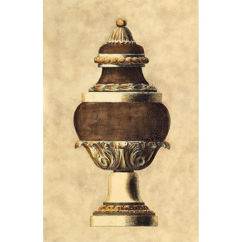 Vintage Urn II Black Modern Wood Framed Art Print by Vision Studio