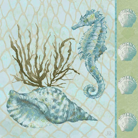 Under Sea I Black Modern Wood Framed Art Print by Reynolds, Jade