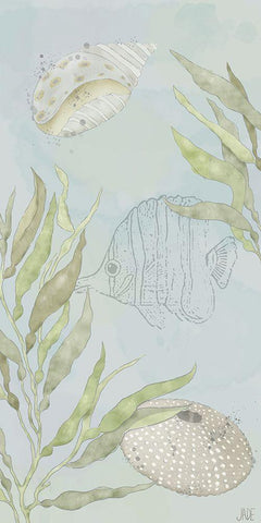 Water Gardens II Black Ornate Wood Framed Art Print with Double Matting by Reynolds, Jade