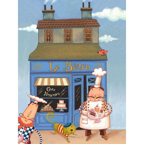 Cafe Chef I Gold Ornate Wood Framed Art Print with Double Matting by Eisner, Viv