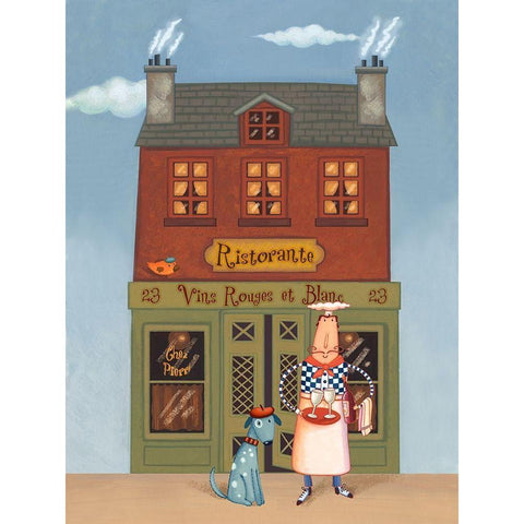 Cafe Chef IV Black Modern Wood Framed Art Print with Double Matting by Eisner, Viv