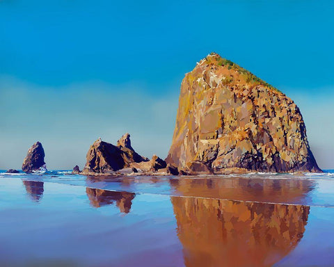 Oregon Coast II Black Ornate Wood Framed Art Print with Double Matting by Kalina, Emily