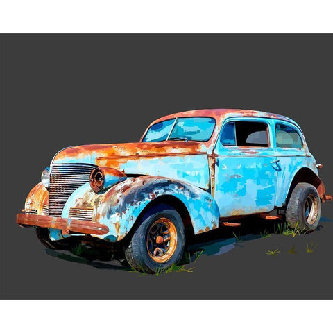 Rusty Car I Black Modern Wood Framed Art Print with Double Matting by Kalina, Emily