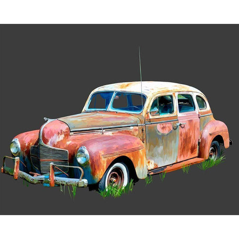 Rusty Car II Black Modern Wood Framed Art Print with Double Matting by Kalina, Emily