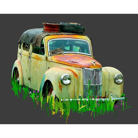 Rusty Car III Gold Ornate Wood Framed Art Print with Double Matting by Kalina, Emily