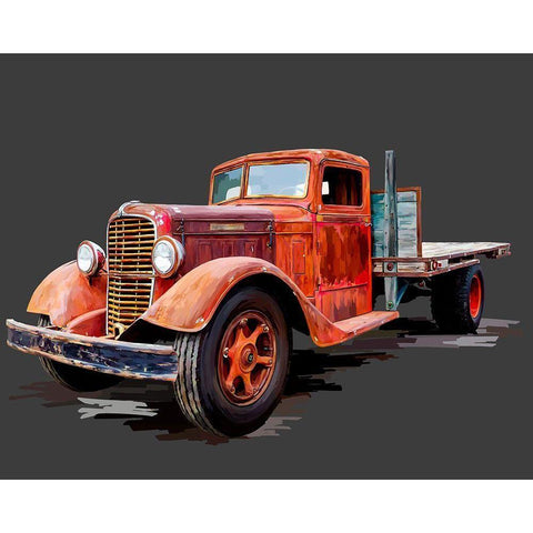 Vintage Truck I Black Modern Wood Framed Art Print with Double Matting by Kalina, Emily