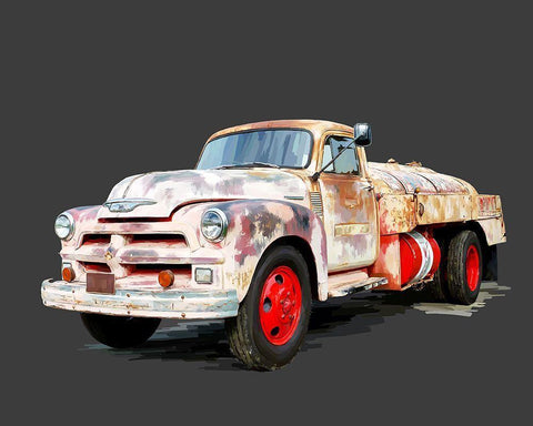 Vintage Truck II White Modern Wood Framed Art Print with Double Matting by Kalina, Emily