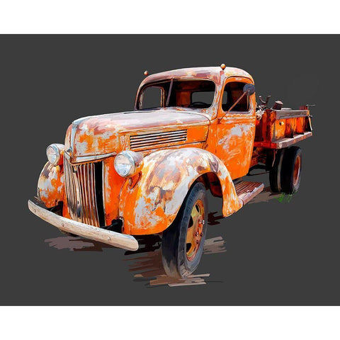 Vintage Truck V Gold Ornate Wood Framed Art Print with Double Matting by Kalina, Emily