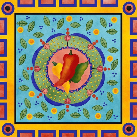 Spanish Peppers I Gold Ornate Wood Framed Art Print with Double Matting by Reynolds, Jade