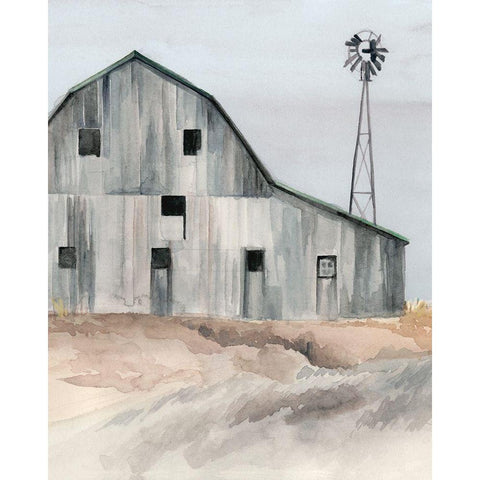 Winter Barn I White Modern Wood Framed Art Print by Parker, Jennifer Paxton