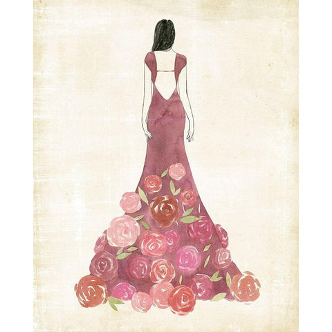 Garland Gown I Black Modern Wood Framed Art Print with Double Matting by Popp, Grace