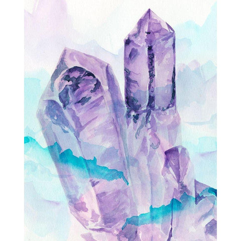 Crystal Facets I White Modern Wood Framed Art Print by Parker, Jennifer Paxton