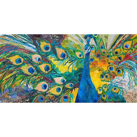 Percy Peacock I Black Modern Wood Framed Art Print with Double Matting by St. Hilaire, Elizabeth