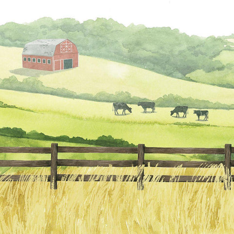 Sunlit Graze I Gold Ornate Wood Framed Art Print with Double Matting by Popp, Grace