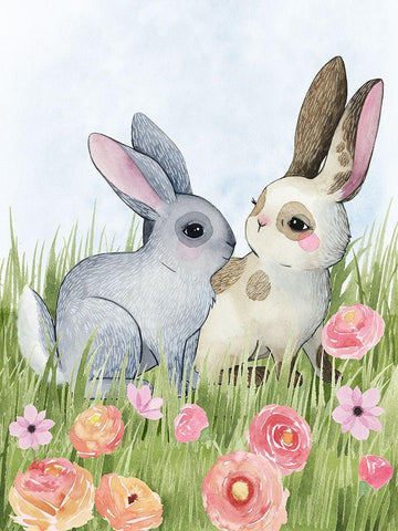 Somebunny Love I White Modern Wood Framed Art Print with Double Matting by Popp, Grace