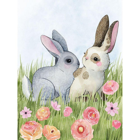 Somebunny Love I Black Modern Wood Framed Art Print with Double Matting by Popp, Grace