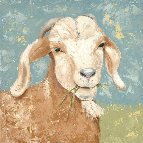 Farm Life-Brown Goat Black Modern Wood Framed Art Print by Reynolds, Jade
