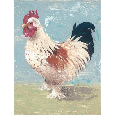 Farm Life-Chickens II White Modern Wood Framed Art Print by Reynolds, Jade