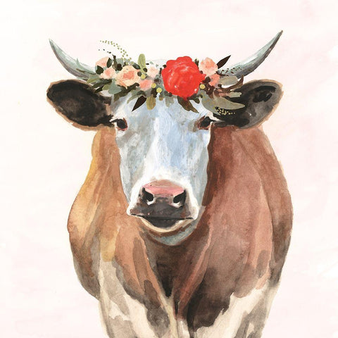 Spring on the Farm I Black Modern Wood Framed Art Print with Double Matting by Borges, Victoria