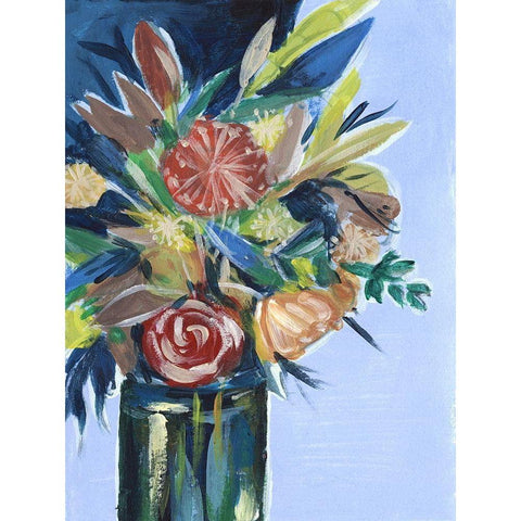 Flowers in a Vase I Black Modern Wood Framed Art Print with Double Matting by Wang, Melissa