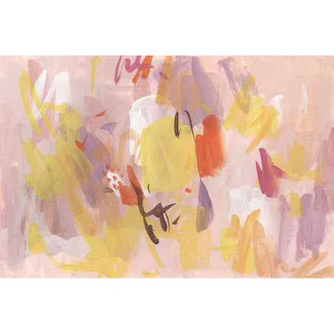 Pink Abstraction I Gold Ornate Wood Framed Art Print with Double Matting by Wang, Melissa