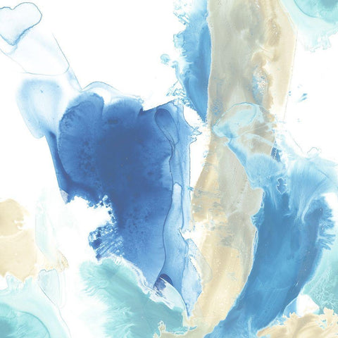 Sea Sway I White Modern Wood Framed Art Print with Double Matting by Vess, June Erica