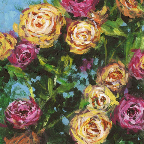 Roses in Sunlight II Gold Ornate Wood Framed Art Print with Double Matting by Wang, Melissa