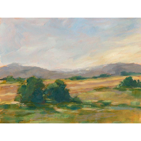 Green Valley II White Modern Wood Framed Art Print by Harper, Ethan