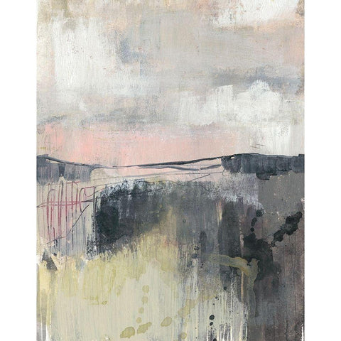 Blush Horizon I Black Modern Wood Framed Art Print with Double Matting by Goldberger, Jennifer