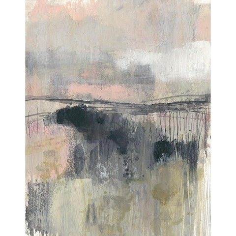 Blush Horizon II Black Modern Wood Framed Art Print with Double Matting by Goldberger, Jennifer