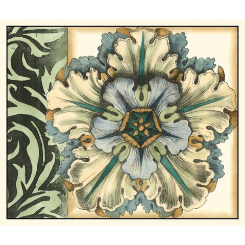 Panelled Rosette I Gold Ornate Wood Framed Art Print with Double Matting by Goldberger, Jennifer