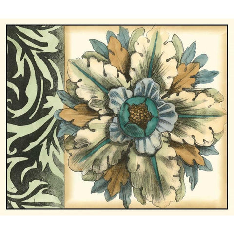 Panelled Rosette II White Modern Wood Framed Art Print by Goldberger, Jennifer