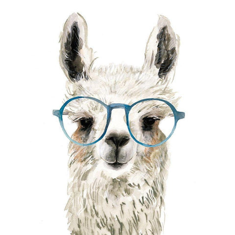 Hip Llama II White Modern Wood Framed Art Print by Borges, Victoria