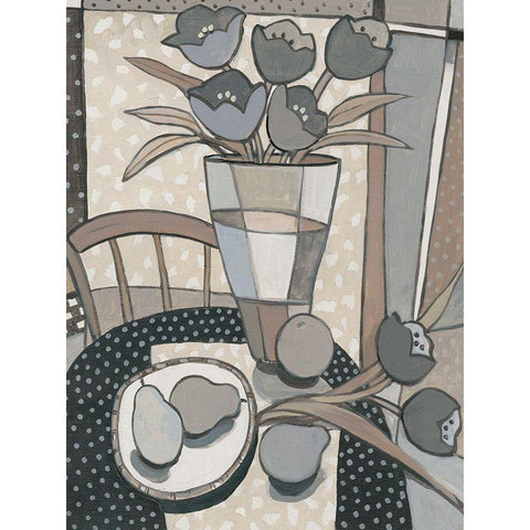 Table Top II Black Modern Wood Framed Art Print with Double Matting by OToole, Tim