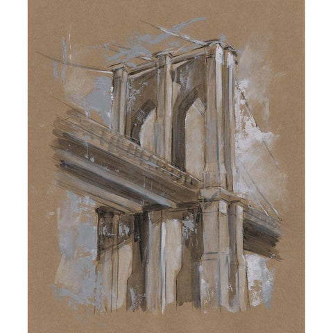 Brushwork Architecture Study III Gold Ornate Wood Framed Art Print with Double Matting by Harper, Ethan