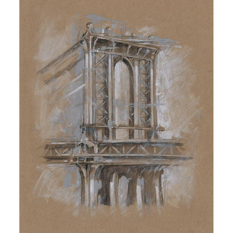 Brushwork Architecture Study IV Gold Ornate Wood Framed Art Print with Double Matting by Harper, Ethan