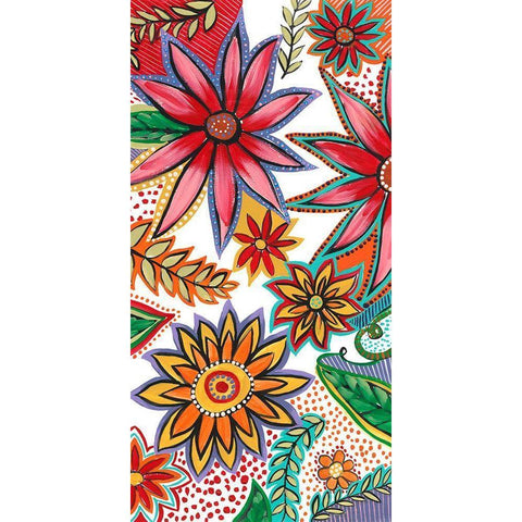 Flowering Garden Whimsy I Black Modern Wood Framed Art Print with Double Matting by Moore, Regina