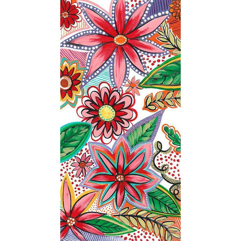 Flowering Garden Whimsy II White Modern Wood Framed Art Print by Moore, Regina