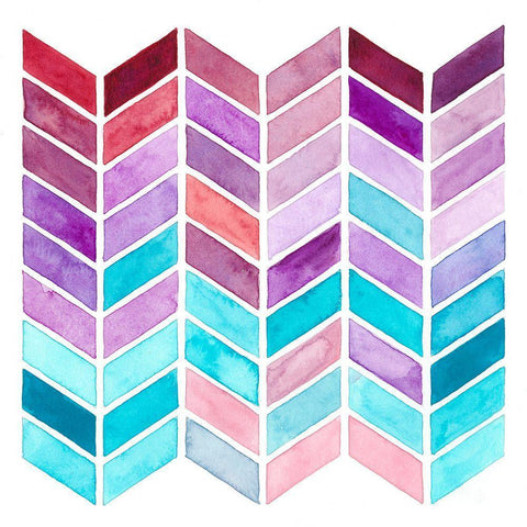 Geometric Trance I White Modern Wood Framed Art Print with Double Matting by Moore, Regina