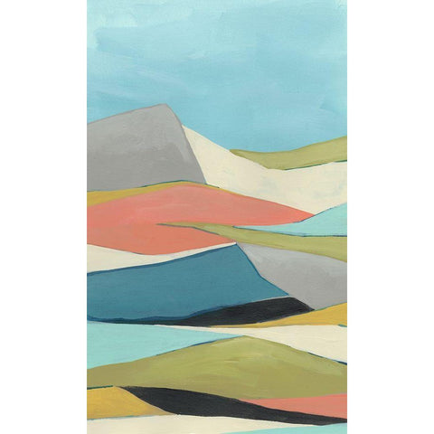 Geoscape I Black Modern Wood Framed Art Print with Double Matting by Vess, June Erica