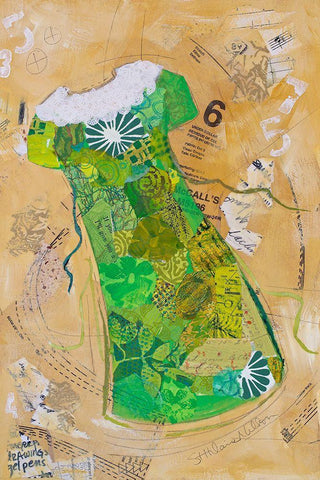 Dress Whimsy I White Modern Wood Framed Art Print with Double Matting by St. Hilaire, Elizabeth