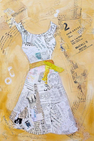 Dress Whimsy III White Modern Wood Framed Art Print with Double Matting by St. Hilaire, Elizabeth