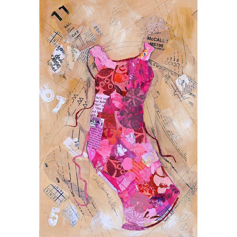 Dress Whimsy VI Black Modern Wood Framed Art Print with Double Matting by St. Hilaire, Elizabeth