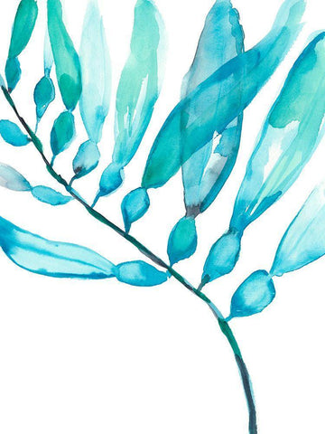 Watercolor Kelp II White Modern Wood Framed Art Print with Double Matting by Goldberger, Jennifer