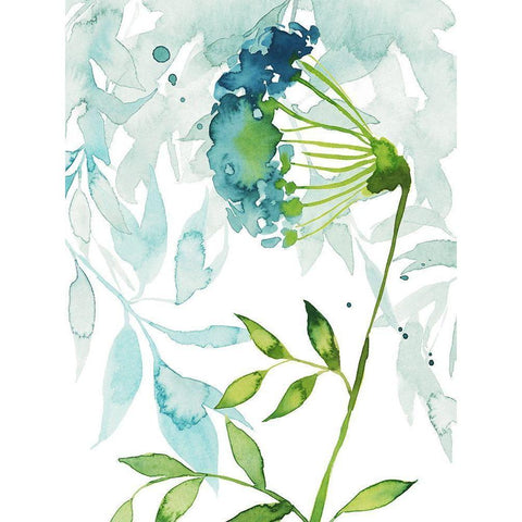 Flower and Leaf Layers I Black Modern Wood Framed Art Print by Popp, Grace