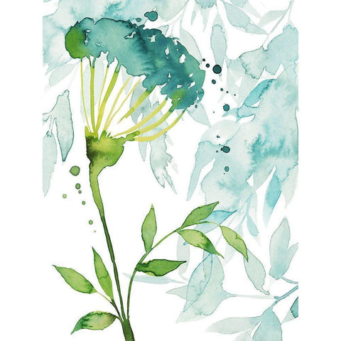 Flower and Leaf Layers II Gold Ornate Wood Framed Art Print with Double Matting by Popp, Grace